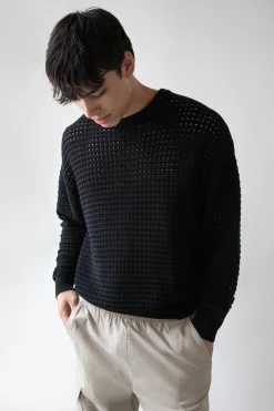 CREWNECK OPEN KNIT SWEATER