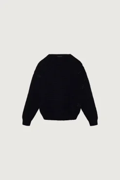 CREWNECK OPEN KNIT SWEATER