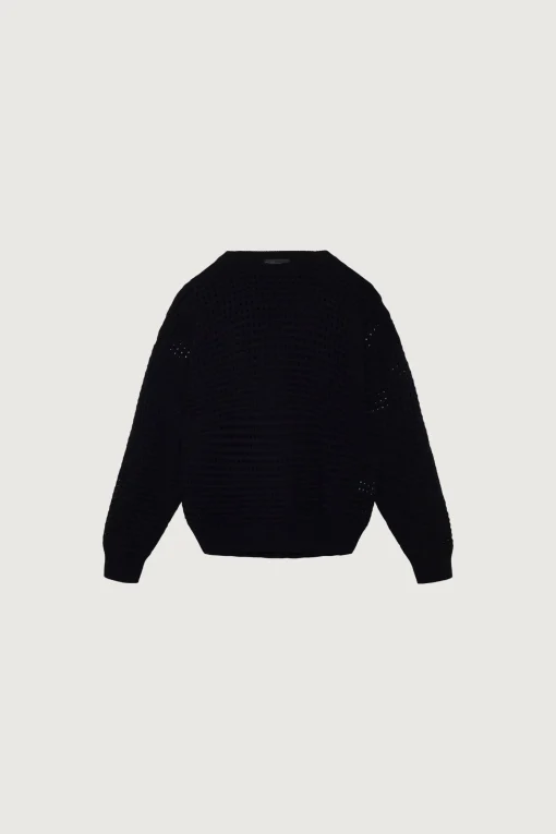 CREWNECK OPEN KNIT SWEATER