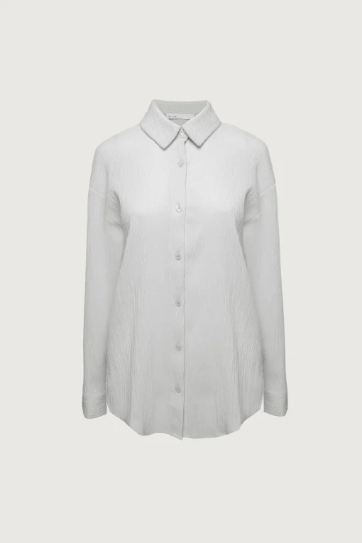 CRINKLE BUTTON UP