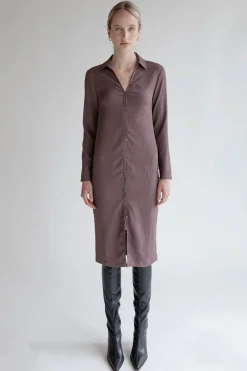 CRINKLED SHIRT DRESS