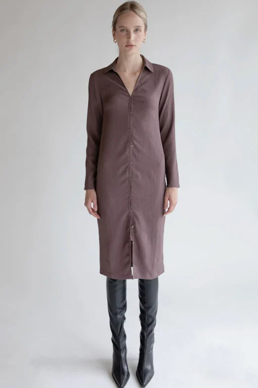 CRINKLED SHIRT DRESS