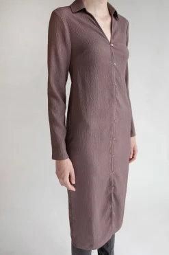 CRINKLED SHIRT DRESS