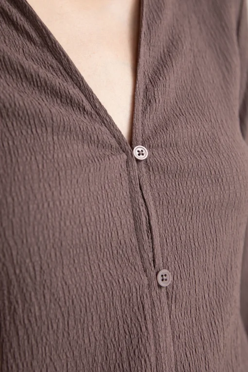 CRINKLED SHIRT DRESS