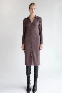 CRINKLED SHIRT DRESS