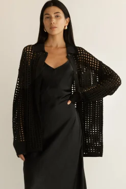 CROCHET COLLARED COVERUP