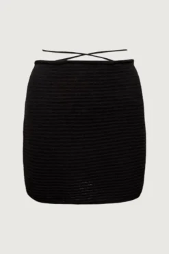 CROCHET KNIT SKIRT WITH WRAP BELT
