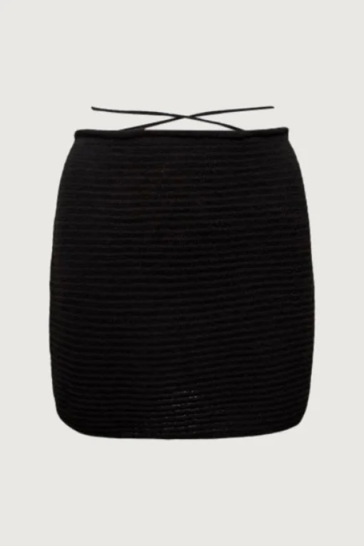 CROCHET KNIT SKIRT WITH WRAP BELT