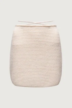 CROCHET KNIT SKIRT WITH WRAP BELT