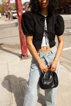 CROPPED BLOUSE WITH BOW PATTERN