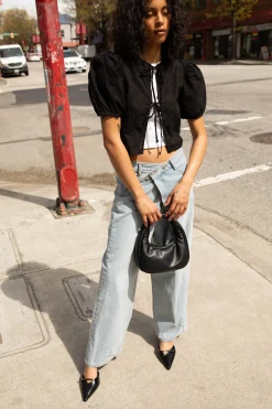 CROPPED BLOUSE WITH BOW PATTERN