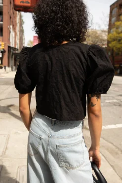 CROPPED BLOUSE WITH BOW PATTERN
