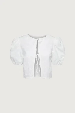 CROPPED BLOUSE WITH BOW PATTERN