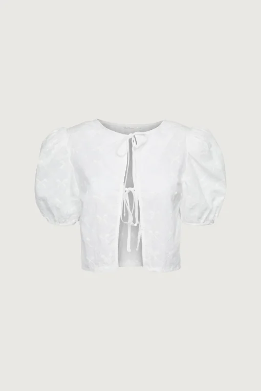 CROPPED BLOUSE WITH BOW PATTERN