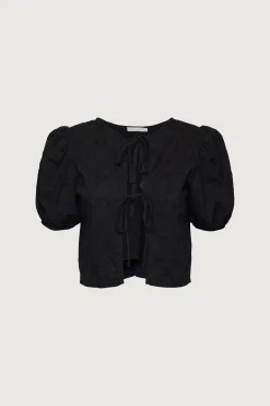 CROPPED BLOUSE WITH BOW PATTERN