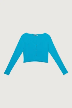 CROPPED BUTTON FRONT CARDIGAN