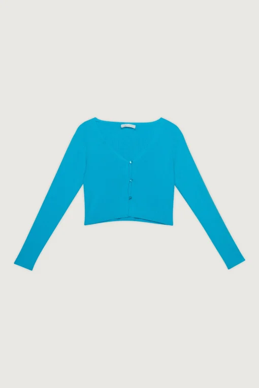 CROPPED BUTTON FRONT CARDIGAN