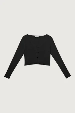 CROPPED BUTTON FRONT CARDIGAN