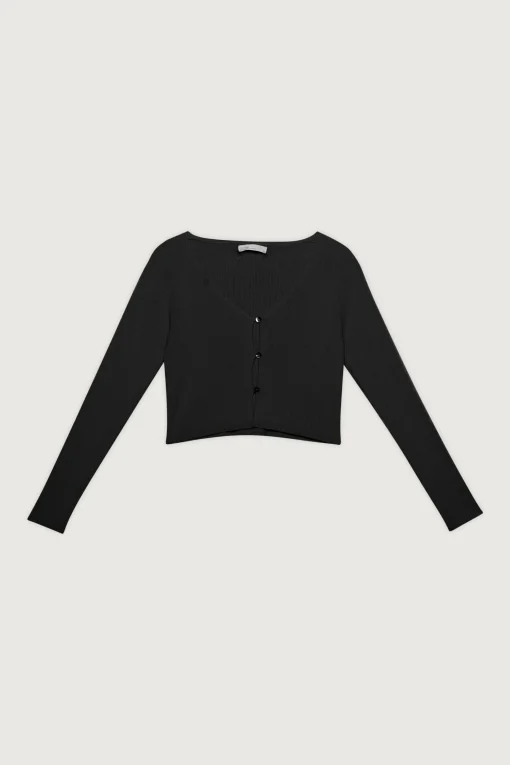 CROPPED BUTTON FRONT CARDIGAN