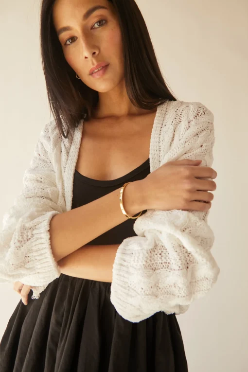 CROPPED CABLE KNIT CARDIGAN
