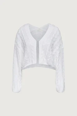 CROPPED CABLE KNIT CARDIGAN
