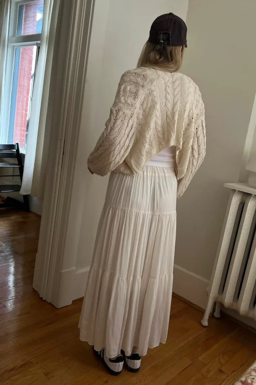 CROPPED CABLE KNIT CARDIGAN