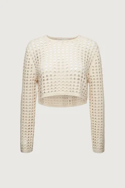 CROPPED CROCHET SWEATER