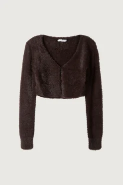 CROPPED FUZZY CARDIGAN