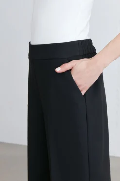 CROPPED HALF ELASTIC WAIST PANT