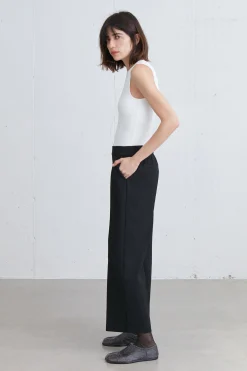 CROPPED HALF ELASTIC WAIST PANT