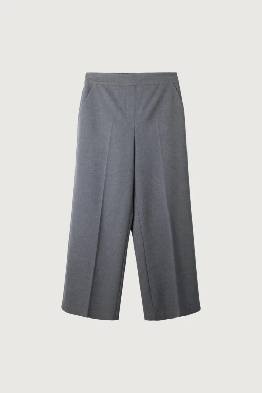 CROPPED HALF ELASTIC WAIST PANT