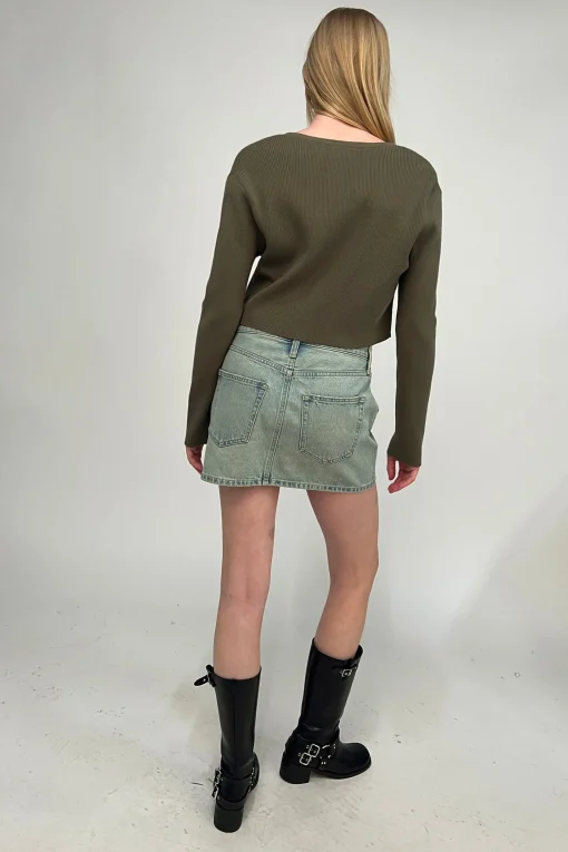 CROPPED LACE-UP CARDIGAN