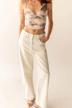 CROPPED MESH TANK