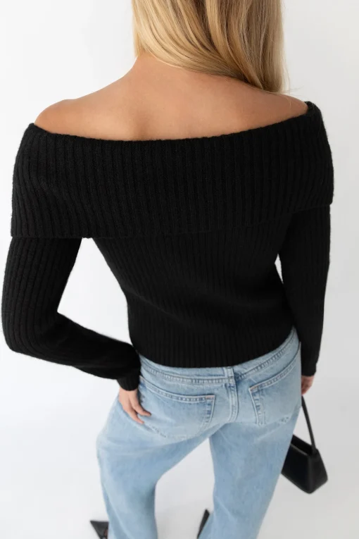 CROPPED OFF THE SHOULDER SWEATER