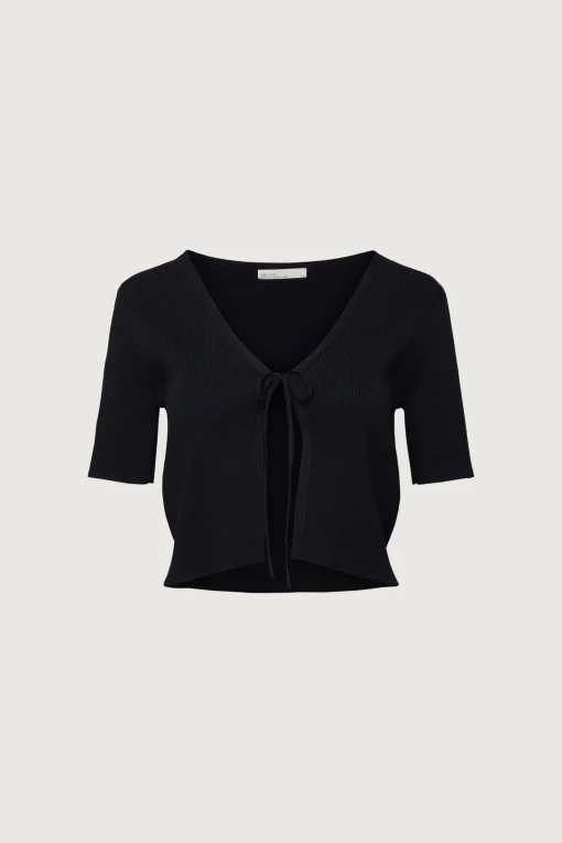 CROPPED OPEN FRONT CARDIGAN