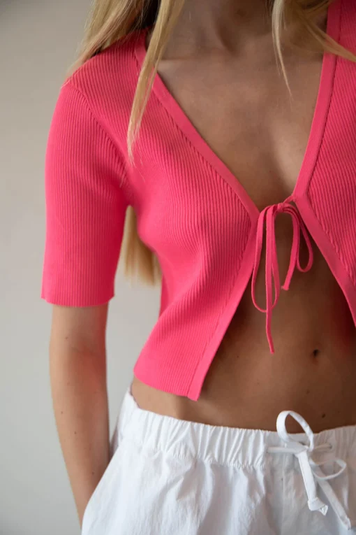CROPPED OPEN FRONT CARDIGAN