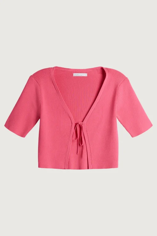 CROPPED OPEN FRONT CARDIGAN