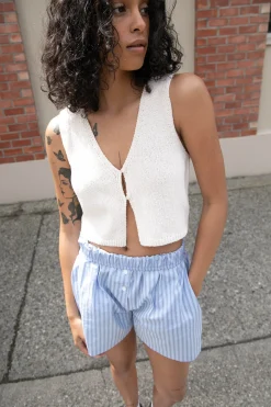 CROPPED OPEN FRONT KNIT TANK