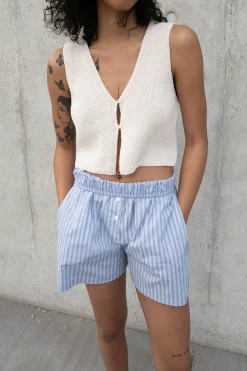 CROPPED OPEN FRONT KNIT TANK