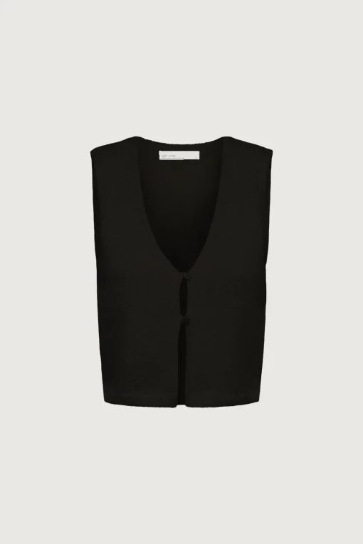 CROPPED OPEN FRONT KNIT TANK