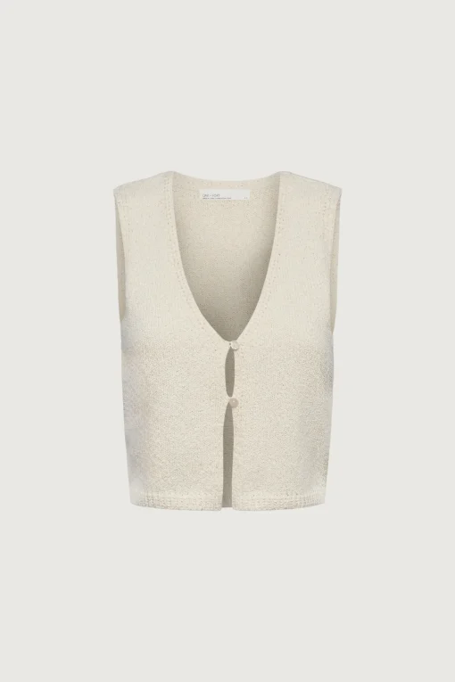CROPPED OPEN FRONT KNIT TANK