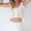 CROPPED OPEN KNIT TANK TOP