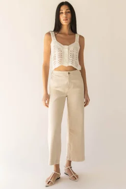 CROPPED OPEN KNIT TANK TOP