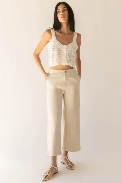 CROPPED OPEN KNIT TANK TOP