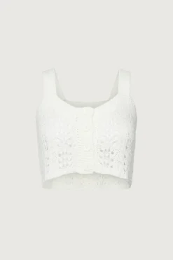 CROPPED OPEN KNIT TANK TOP