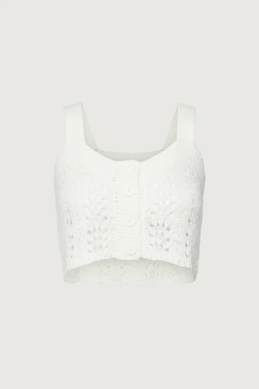 CROPPED OPEN KNIT TANK TOP