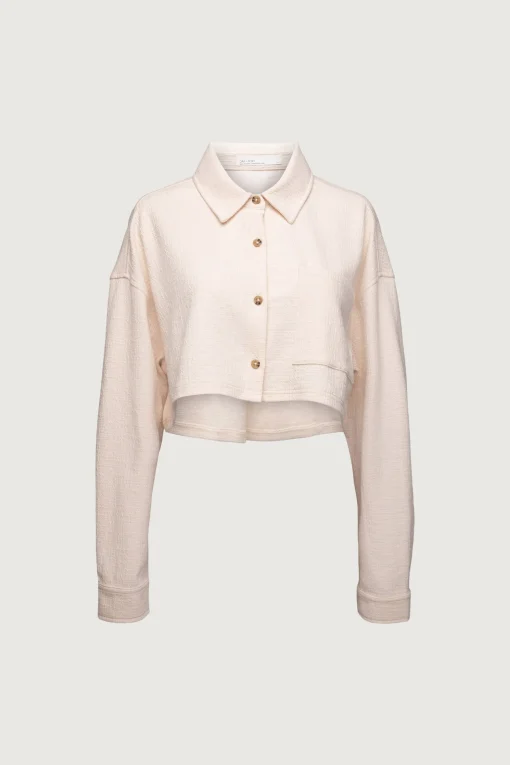 CROPPED OVERSIZED KNIT SHIRT