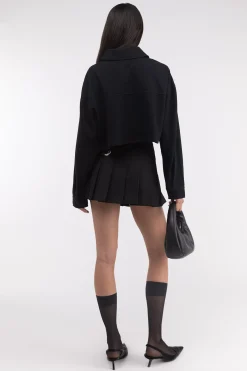 CROPPED OVERSIZED KNIT SHIRT