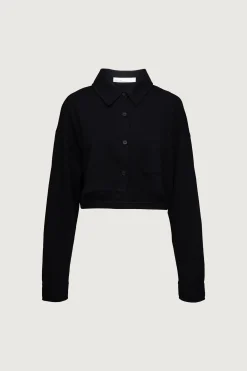CROPPED OVERSIZED KNIT SHIRT