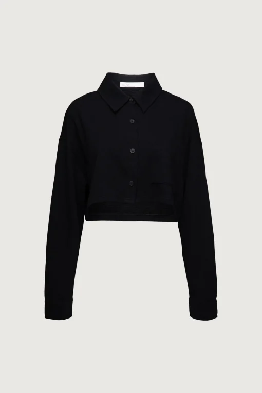 CROPPED OVERSIZED KNIT SHIRT